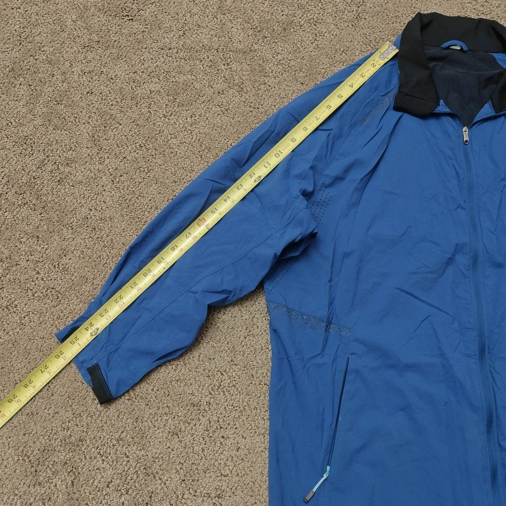 Lululemon Mens Blue Full Zip Windbreaker Track Jacket Laser Cut Venting‎ XL